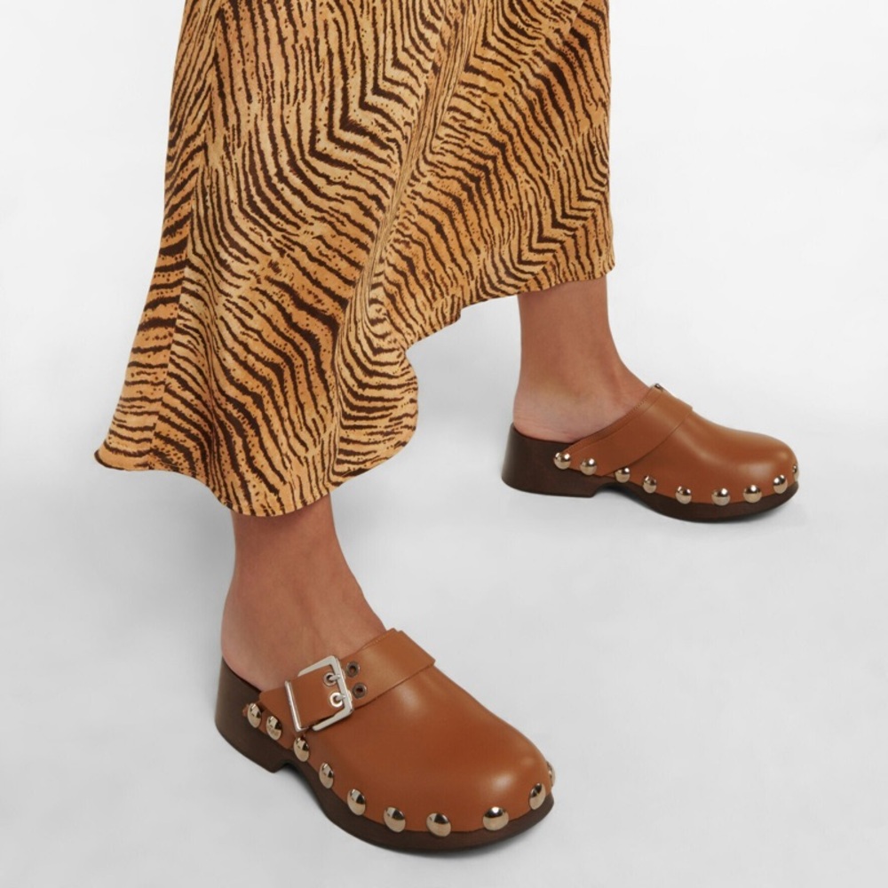 NWOT Ganni studded mule clogs with buckle